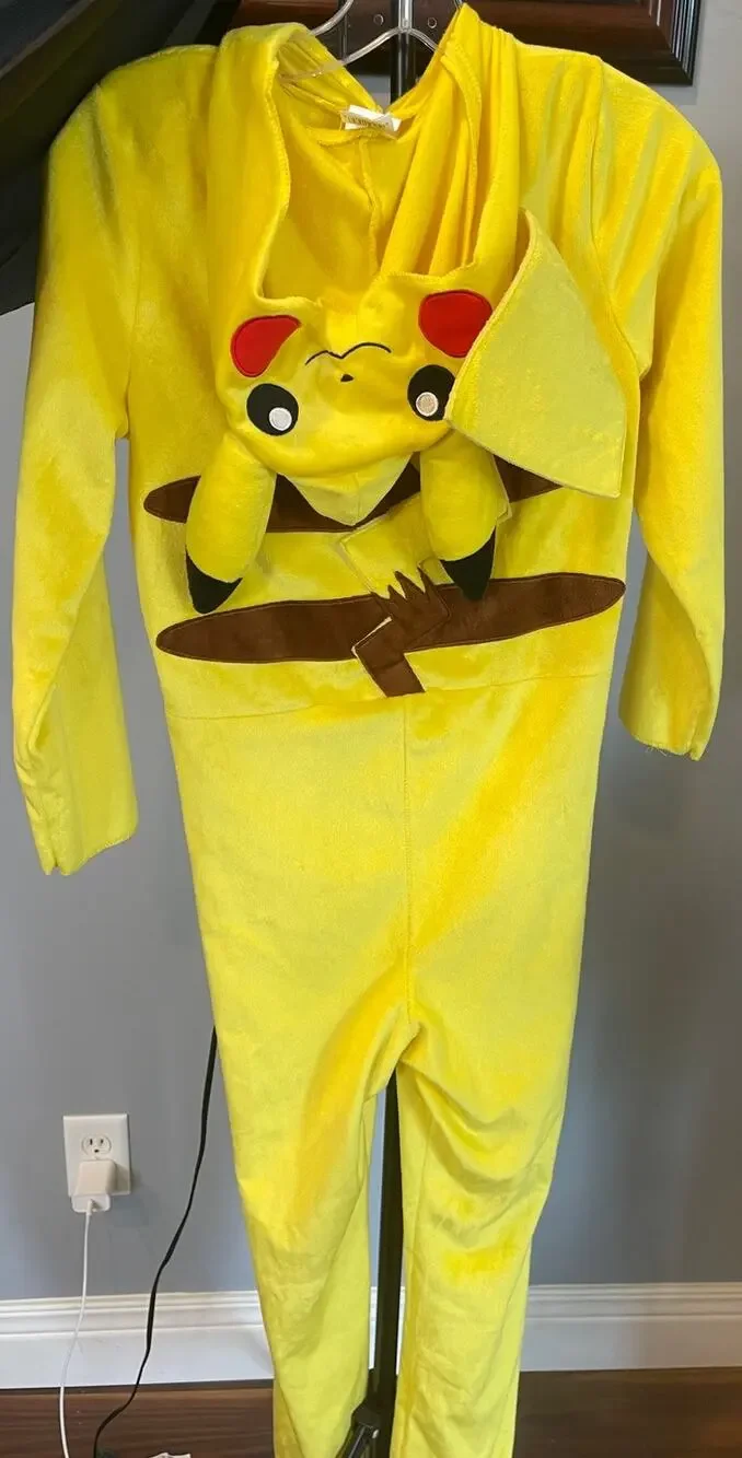Youth L (10/12) Pokemon Pikachu Jumpsuit Halloween Cosplay Costume